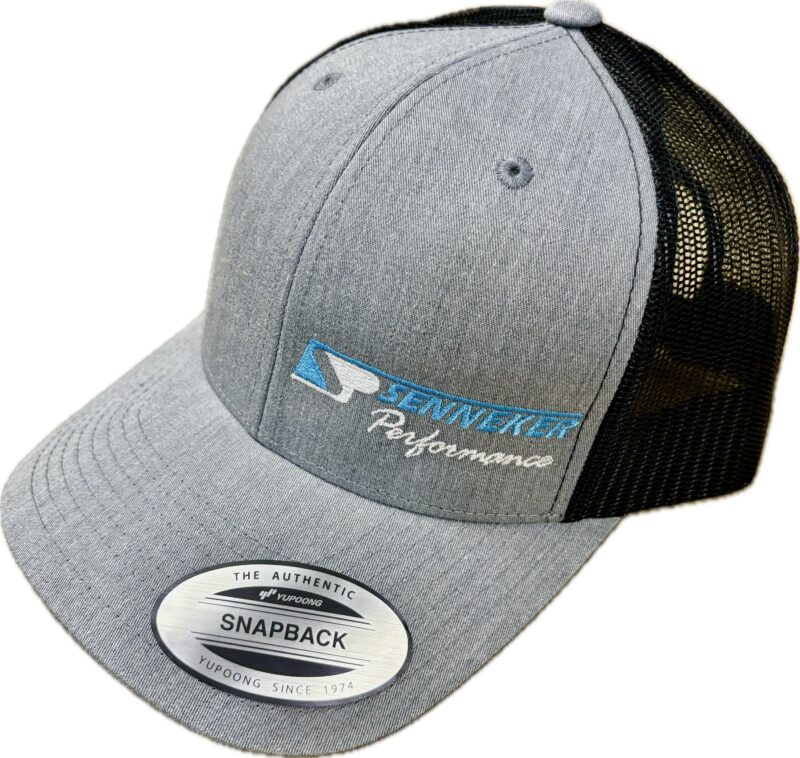 Heather Grey on Black Snap Back Hat